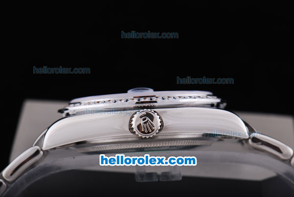 Rolex Day-Date Automatic with Diamond Bezel and Diamonds Marking-Blue Dial - Click Image to Close